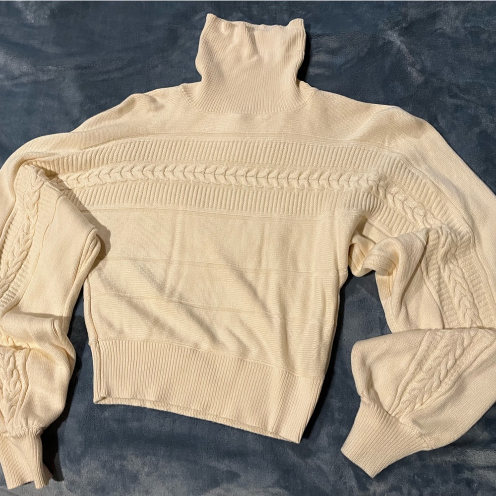 Guess Cream Cable Knit Women's Sweater